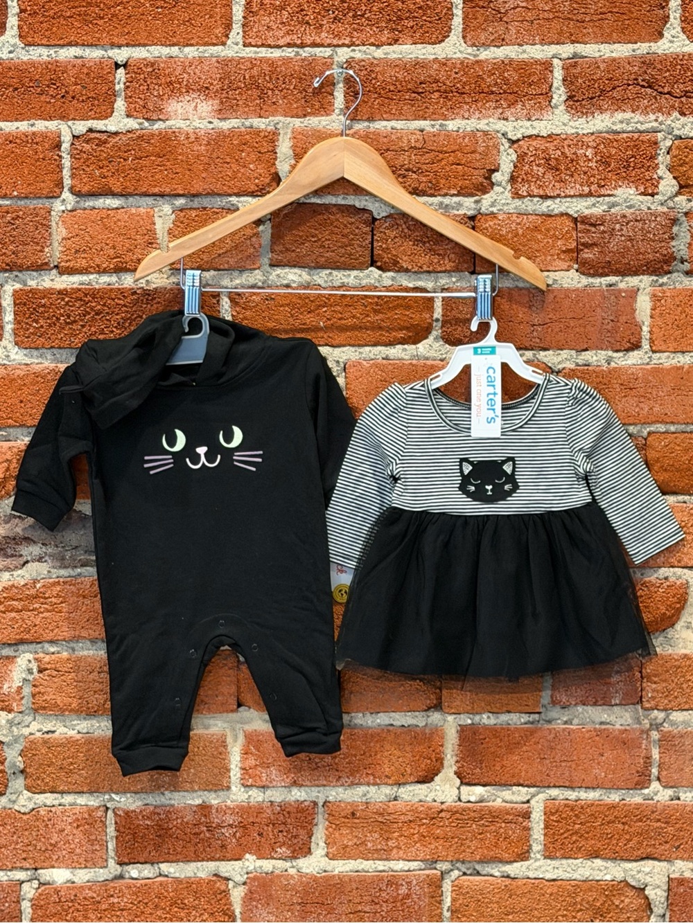 🖤💜 NWT Cat & Jack and Carter’s Baby Halloween Bundle - Romper & Dress 3M 💜🖤